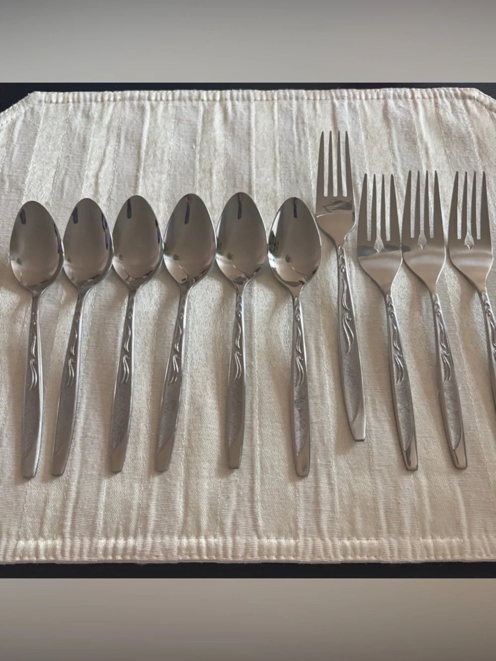 Ekco Eterna Mary Jane Classic Stainless Steel Japan MCM Flatware Lot of 10 Pcs